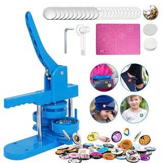 Máquina de Botton 58mm Manual -  Kit Completo Pronto para Criar com 120 Conjuntos, Fácil e Rápido