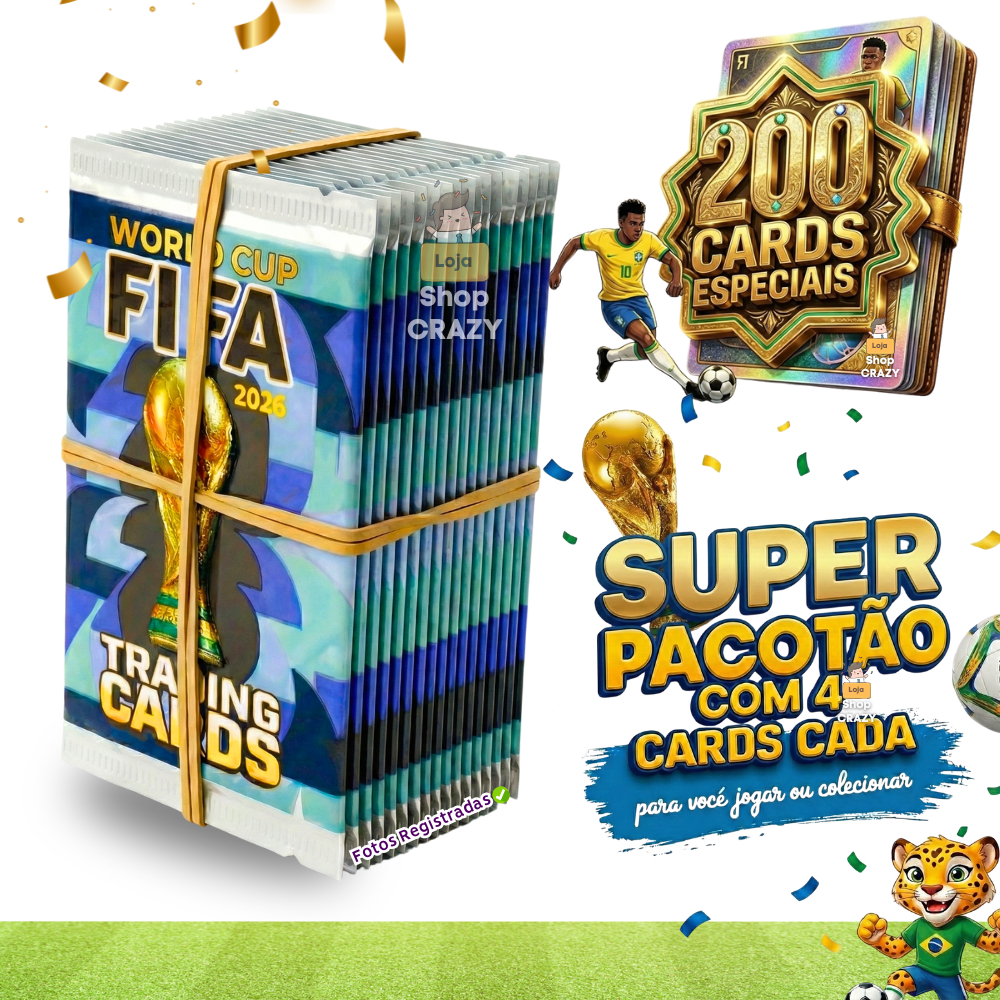 400 Cards Copa do Mundo 2026 | Coleção Futebol com Craques e Seleções | Quantidade 100/200/400 Cards em Oferta na Shopee
