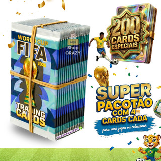 400 Cards Copa do Mundo 2026 | Coleção Futebol com Craques e Seleções | Quantidade 100/200/400 Cards