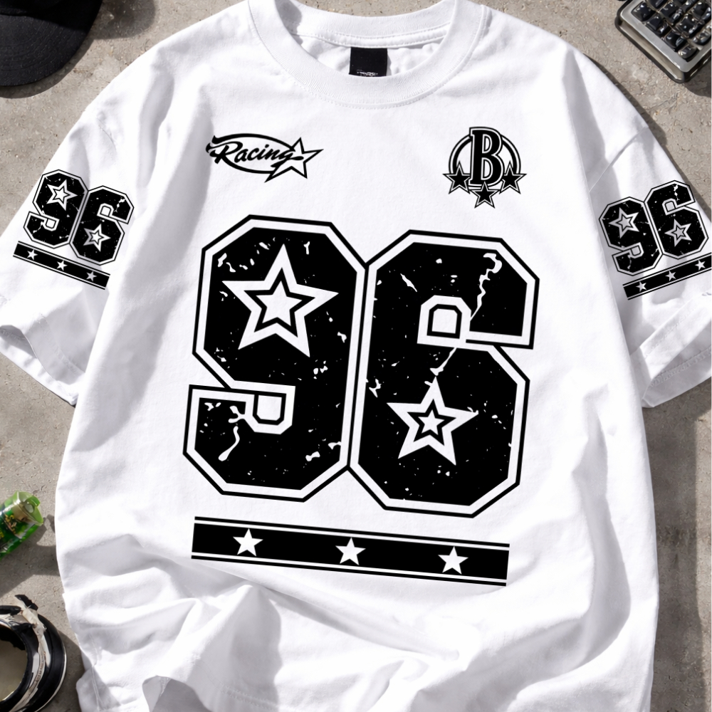 Camiseta Camisa Unissex Masculino Feminina Streetwear 96 Racing Estilo Americano 100 % Algodão