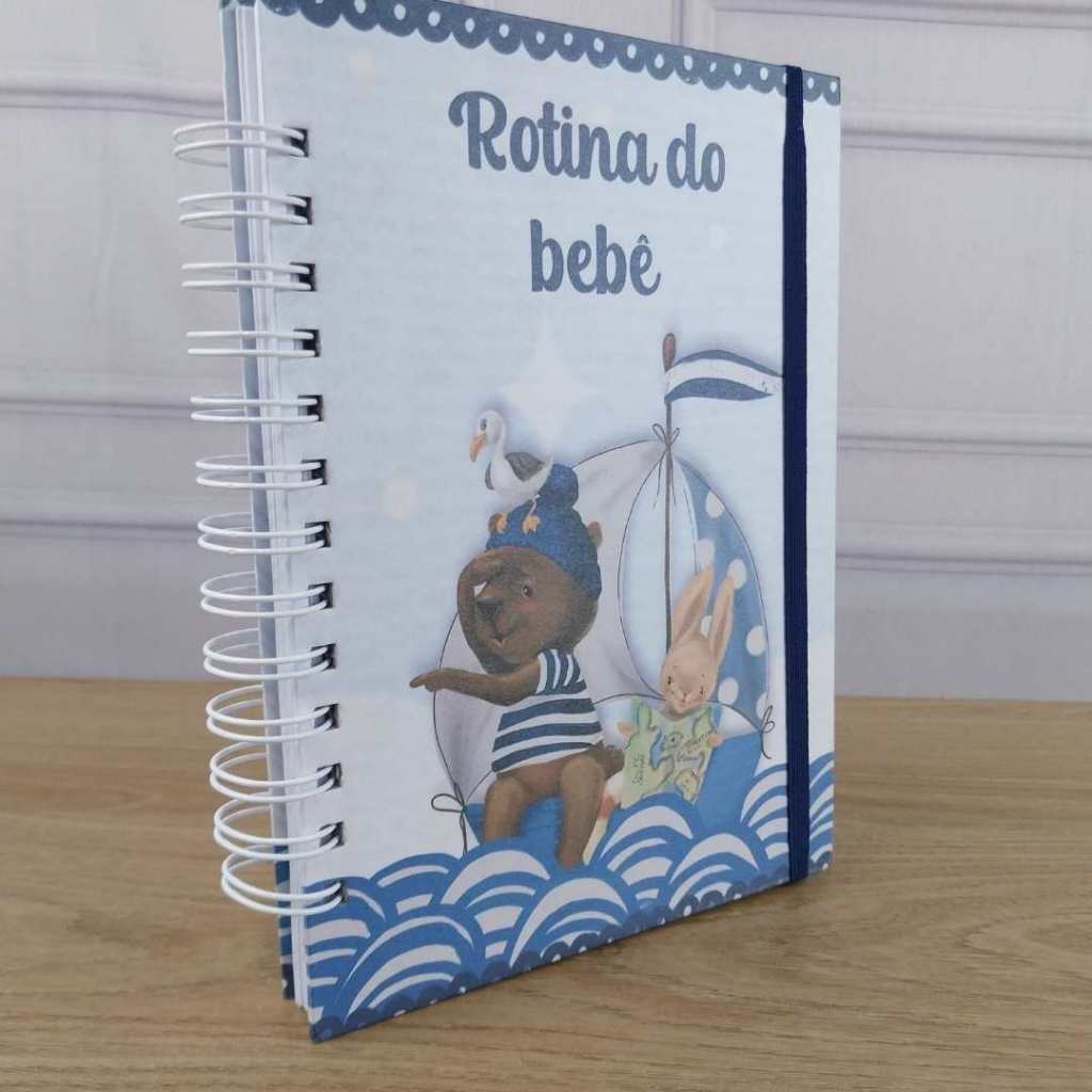 Agenda do Bebê / Rotina do bebê- URSINHO MARINHEIRO - PRONTA ENTREGA
