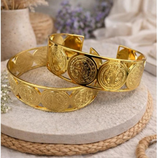 Bracelete medalha de São Bento em AÇO INOXIDÁVEL em Oferta na Shopee