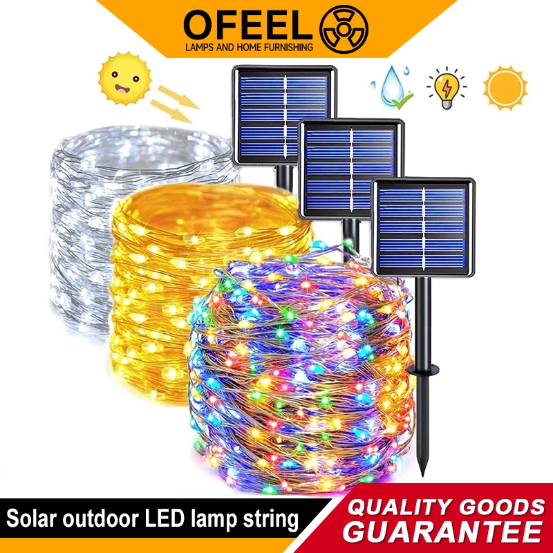 Ofeel 300leds Outdoor Solar Led String Light 12M 32M Garland Festoon Led Lights IP65 Waterproof
