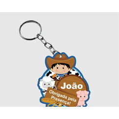 Chaveiro Personalizado Fazendinha Masculino em MDF