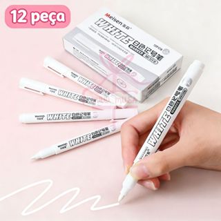 12pçs 6pçs 2pçs 1pçs Canetas de Destaque Brancas-Marcadores de Arte Cabeça Redonda 1mm-Desenho Criativo, Escola, Reparos em Oferta na Shopee