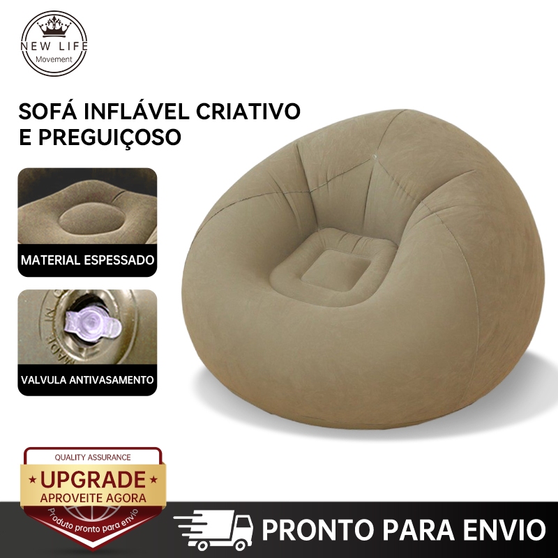 Sofá Inflável Preguiçoso, Sofá Puff Individual Tatami, Sofá Puff Para Quarto
