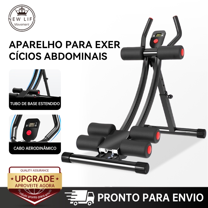 Aparelho Dobrável Para Exercícios Abdominais Com Visor De Smartwatch