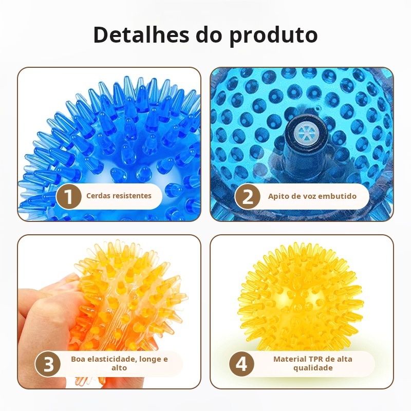 Brinquedo para Cachorro Mordedor Argola Espinho Mordedor Pet Argola Espinho PVC Para Cachorro Reforçado Com Apito