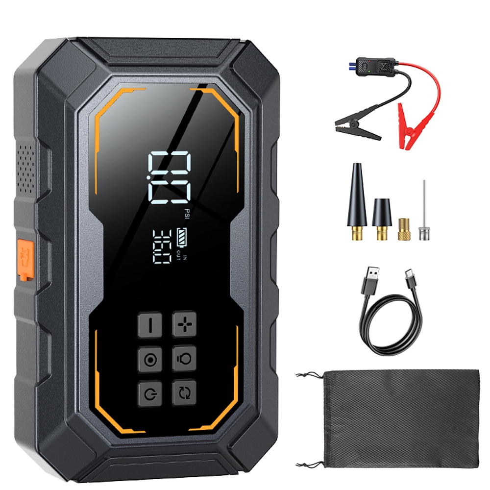 Iniciador de Emergência Veicular 30000mAh - Inflador de Ar 160PSI + Power Bank + Lanterna LED SOS, Multifuncional em Oferta na Shopee