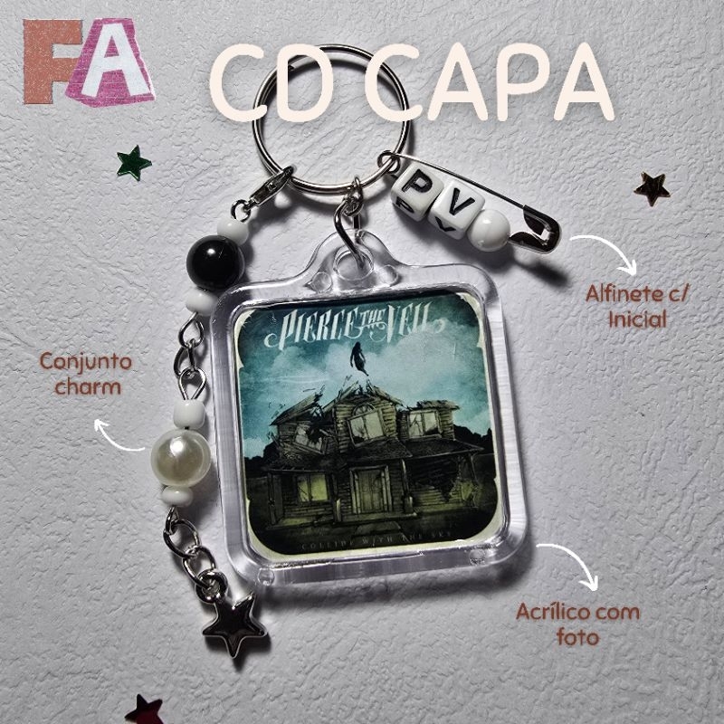 Chaveiro Pierce The Veil Acrílico | Chaveiro Pierce The Veil CD Acrílico | Chaviero Rock Acrílico em Oferta na Shopee