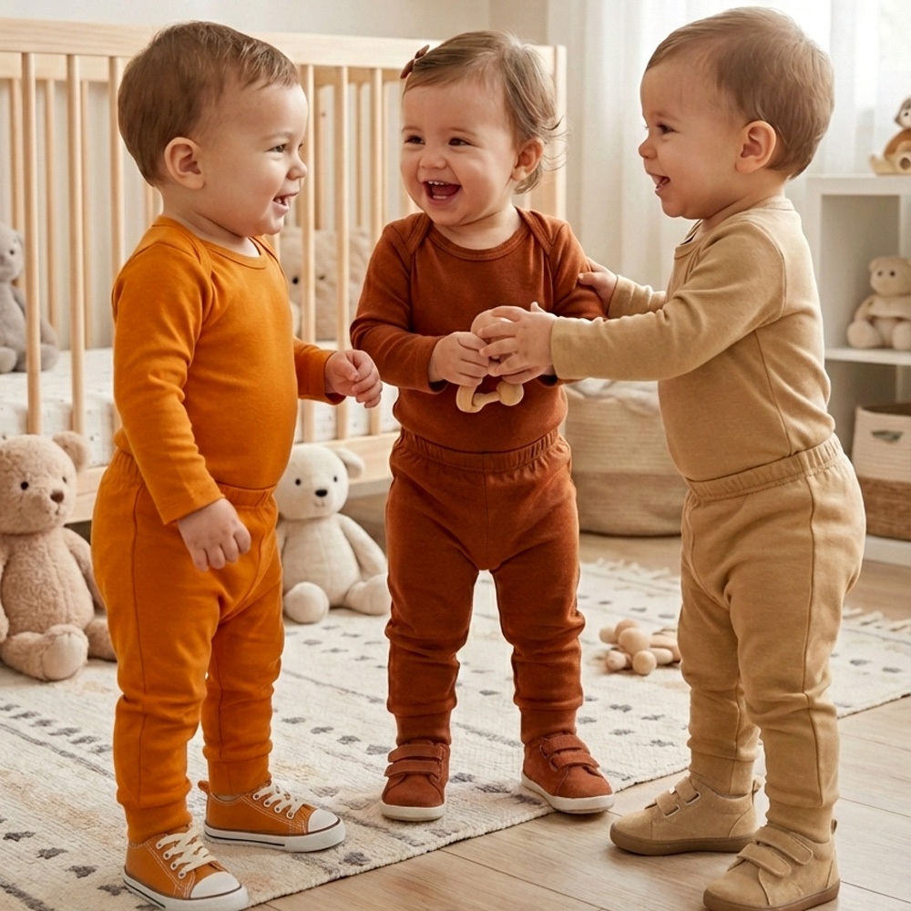 Conjunto Bebê 100% Algodão Suedine Body Manga Longa + Calça com Pé Reversível Até 12 Meses em Oferta na Shopee