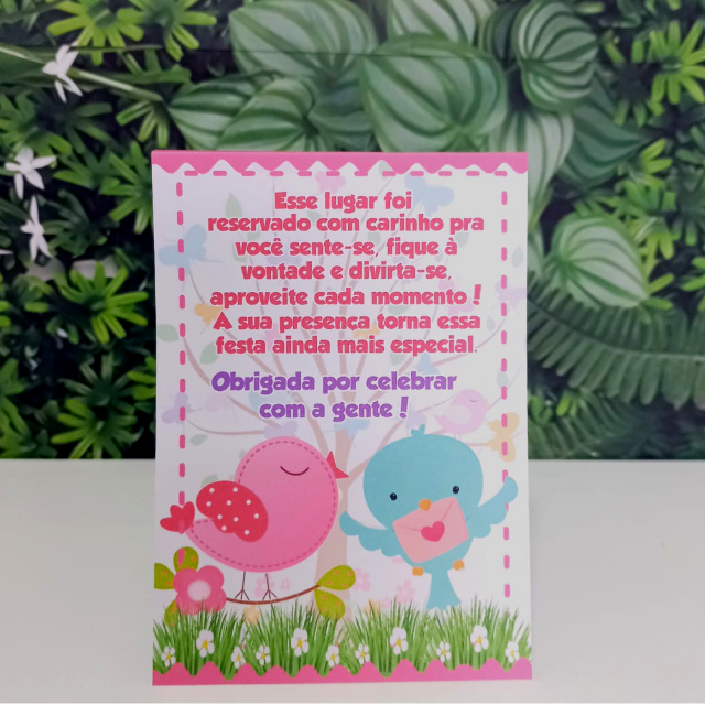 10 a 30 Plaquinhas de Mesa JARDIM ENCANTADO - Centro de Mesa  -  Decoração Festa Infantil