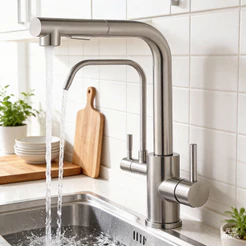 Torneira Cozinha Gourmet Inox Escovada Com Saída De Filtro Yesop