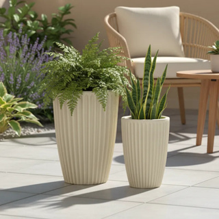 Vasos de Plantas Flores Decorativos Grande Coluna Romana Canelado P PP Interior Exterior Polietileno em Oferta na Shopee