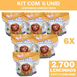 kit 6 Lenço umedecido c/450 unid Refil - Joe Baby em Oferta na Shopee