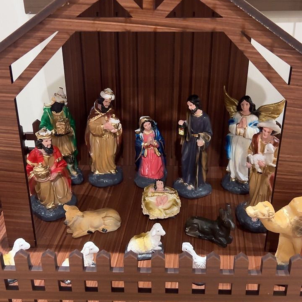 Presepio de Natal Completo 14cm Gesso Colorido