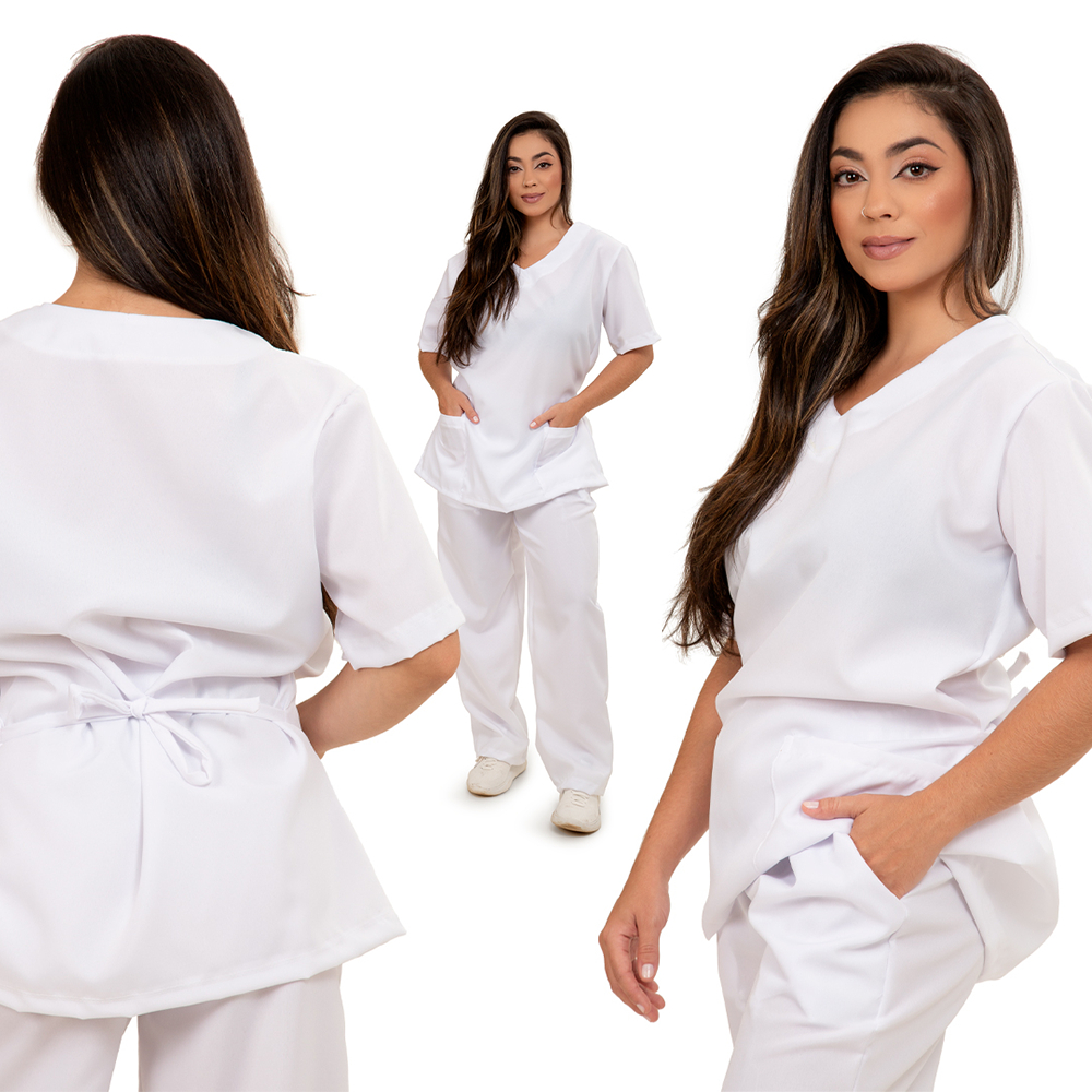 Pijama Cirúrgico Hospitalar Scrub Médico Enfermeira Cuidadora Conjunto Unissex Alta Qualidade em Oferta em Oferta na Shopee
