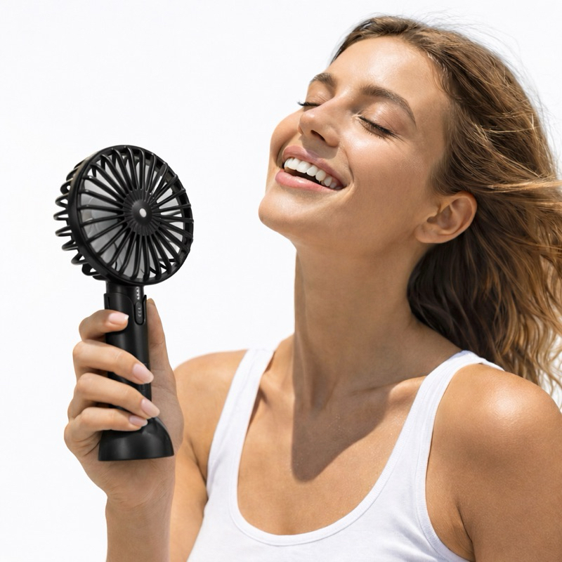 Ventilador Portátil de Mão 3 Velocidades Bateria de Longa Duração KinGo