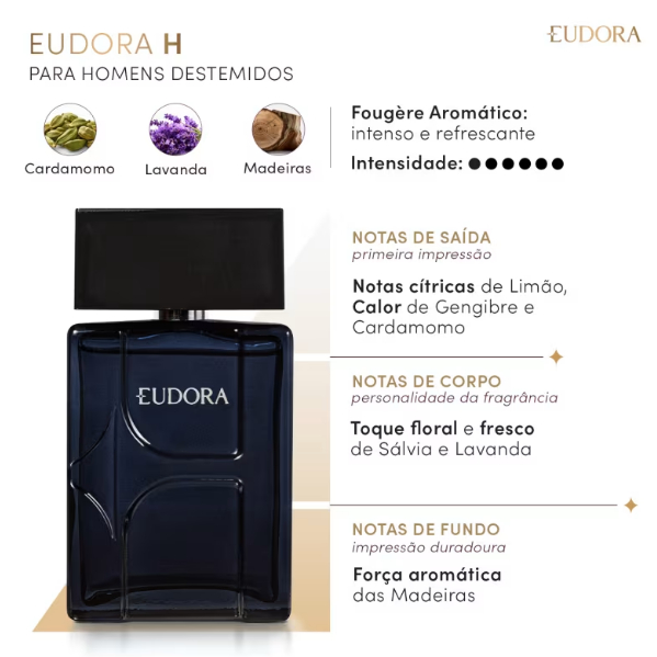 Eudora H Deo Colônia Masculina 100ml - Explosão Sensorial e Frescor Duradouro