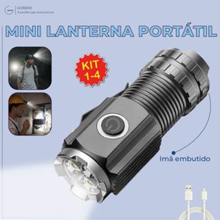 Mini Lanterna Portátil Led Imã embutido alta potência carregador USB Bivolt em Oferta na Shopee