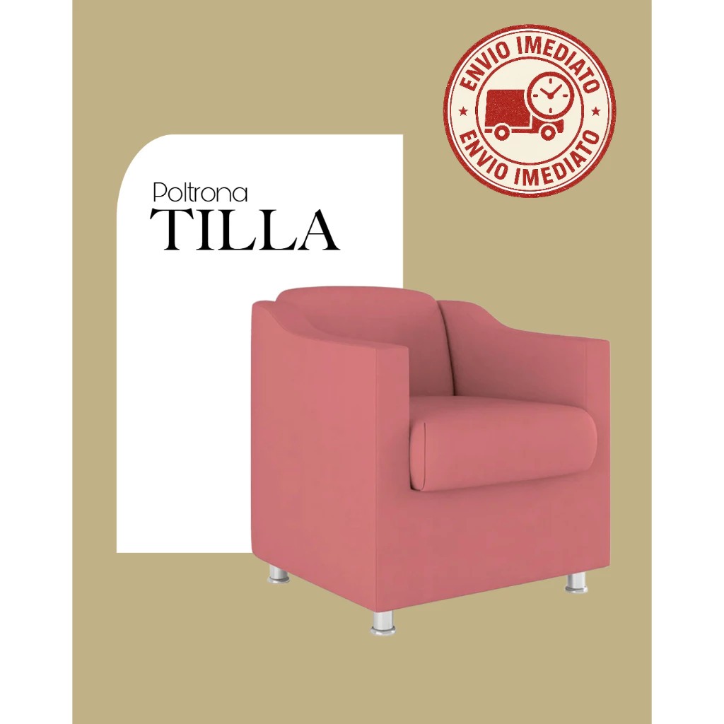 Envio Imediato - Poltrona SUEDE Decorativa Dilla Consultório, Recepção, Sala, Escritório
