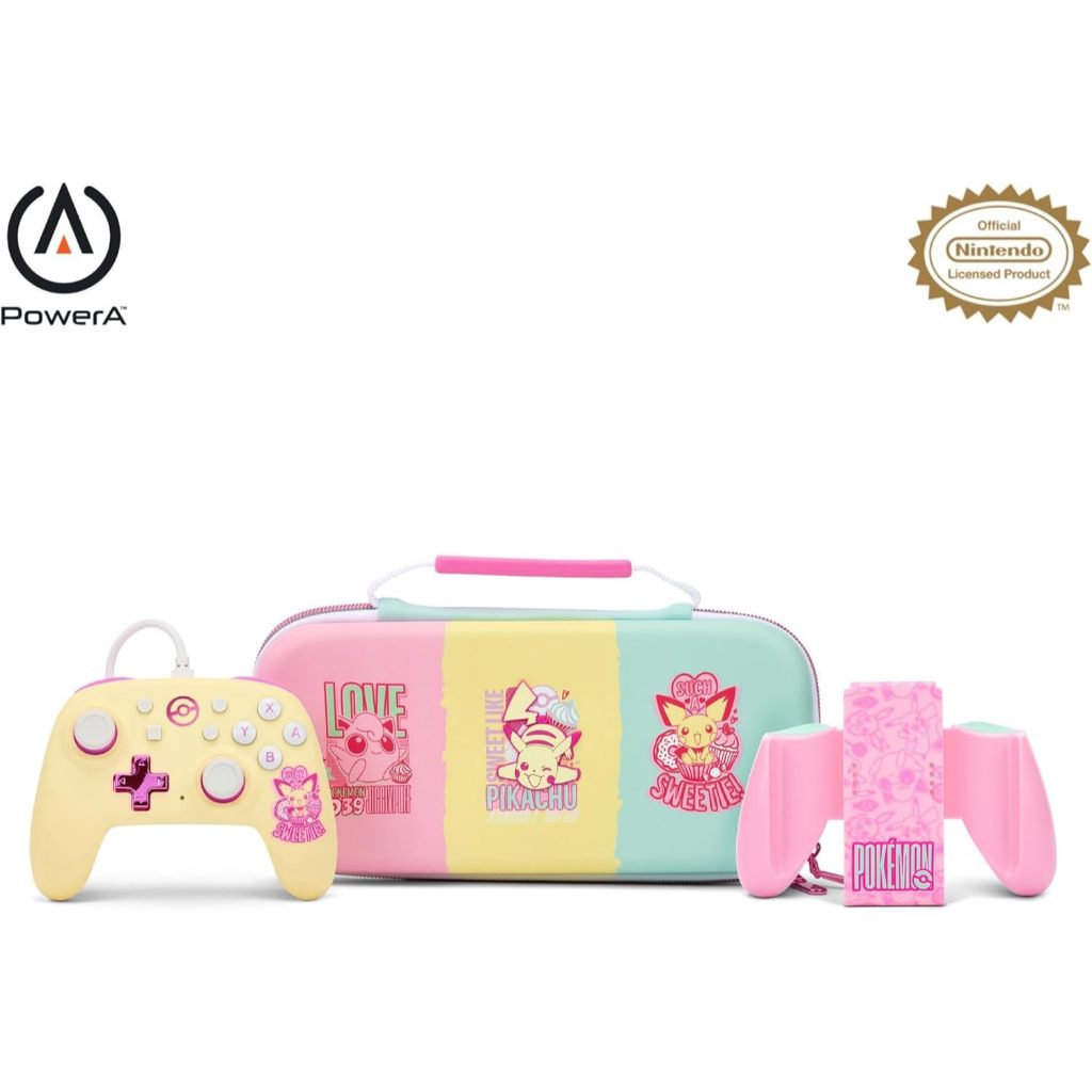 Controle Nano com Fio, Case e Comfort Grip Oficial Nintendo Switch Pokémon: Sweet Assortment PowerA