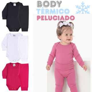 Conjunto Body Térmico Bebê com Calça Peluciado com Proteção UV - Tamanho P ao GG Bory Menina em Oferta na Shopee