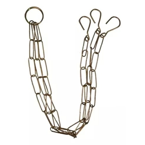 Kit 12 - 6 e 1 Und Correntes Tripla 45cm e 55cm Aço P/ Vasos Suspensos Plantas