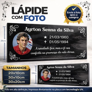 Placa de Lápide Personalizado Acm Foto Túmulo Jazido Cemitério Homenagem Memorial em Oferta na Shopee