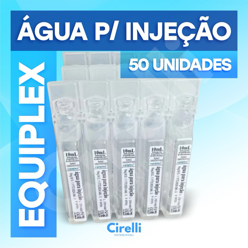 Agua Para Injeção - 50 Unidades - Marca Equiplex
