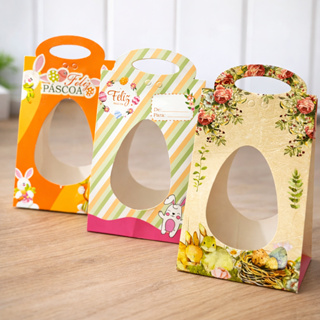 10 Caixas cinta para Ovo de Páscoa com Visor | Embalagem Presente em Oferta na Shopee