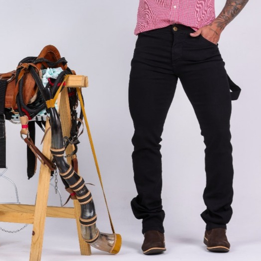 Calça Masculina Country Carpinteira Preta Premium Com Elastano Rodeio em Oferta na Shopee
