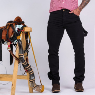 Calça Masculina Country Carpinteira Preta Premium Com Elastano Rodeio em Oferta na Shopee