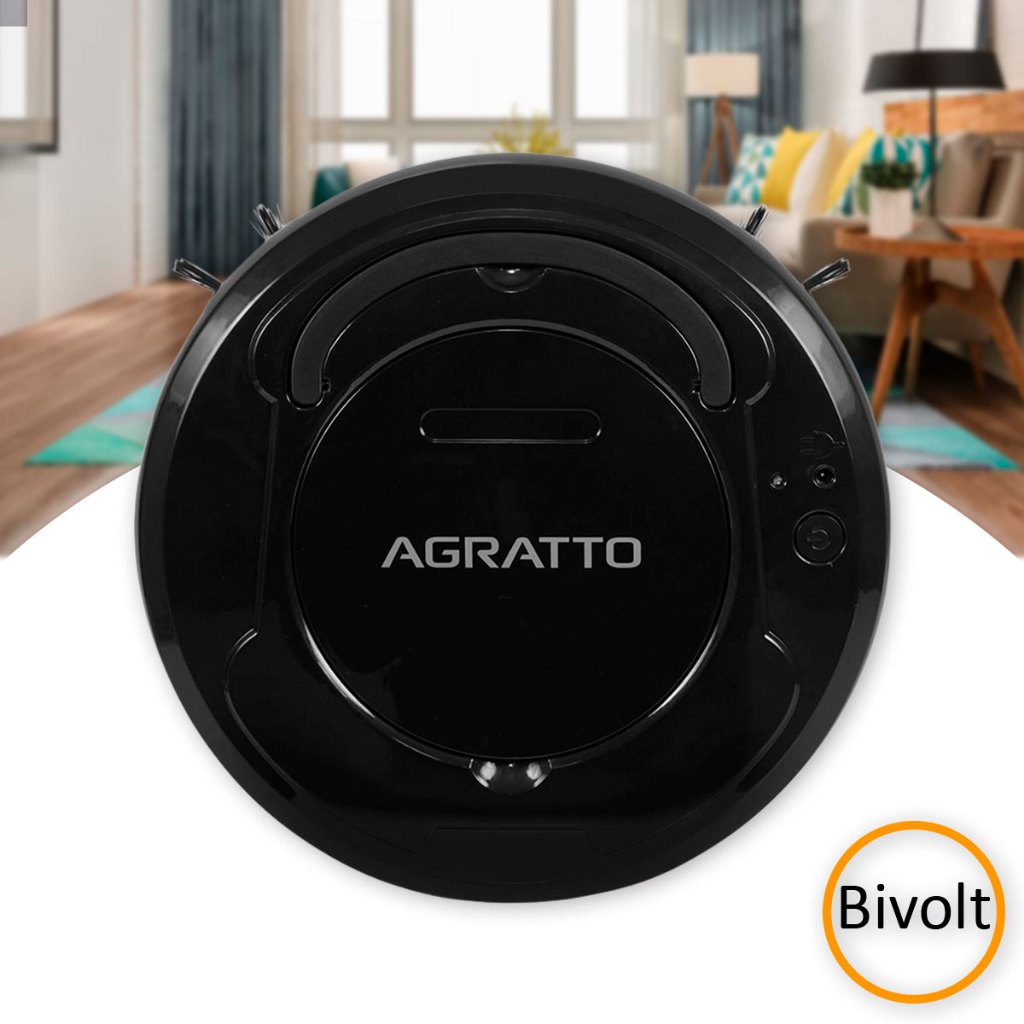 Aspirador Robô Residencial Praticci USB Preto 3w 3.7v Bivolt Agratto