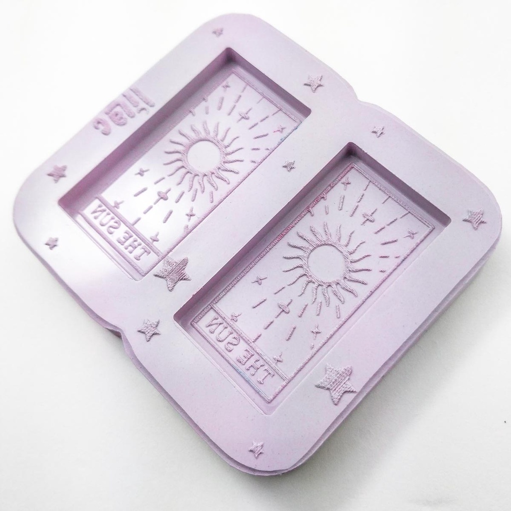 Molde de Silicone para Resina Carta de Tarot - The Sun - 2 cavidades (2,5 cm)