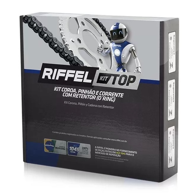 KIT TRANSMISSAO CB300F TWISTER 2023 2024 2025 2026 COM RETENTOR RIFFEL 91644