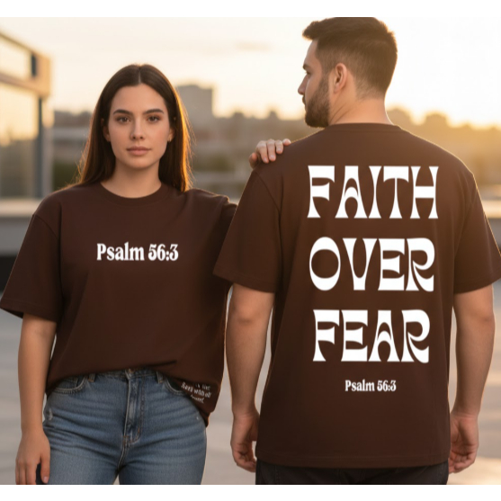 Camiseta Oversized Unissex Faith Over Fear Streetwear| Estilo Urbano Moderno