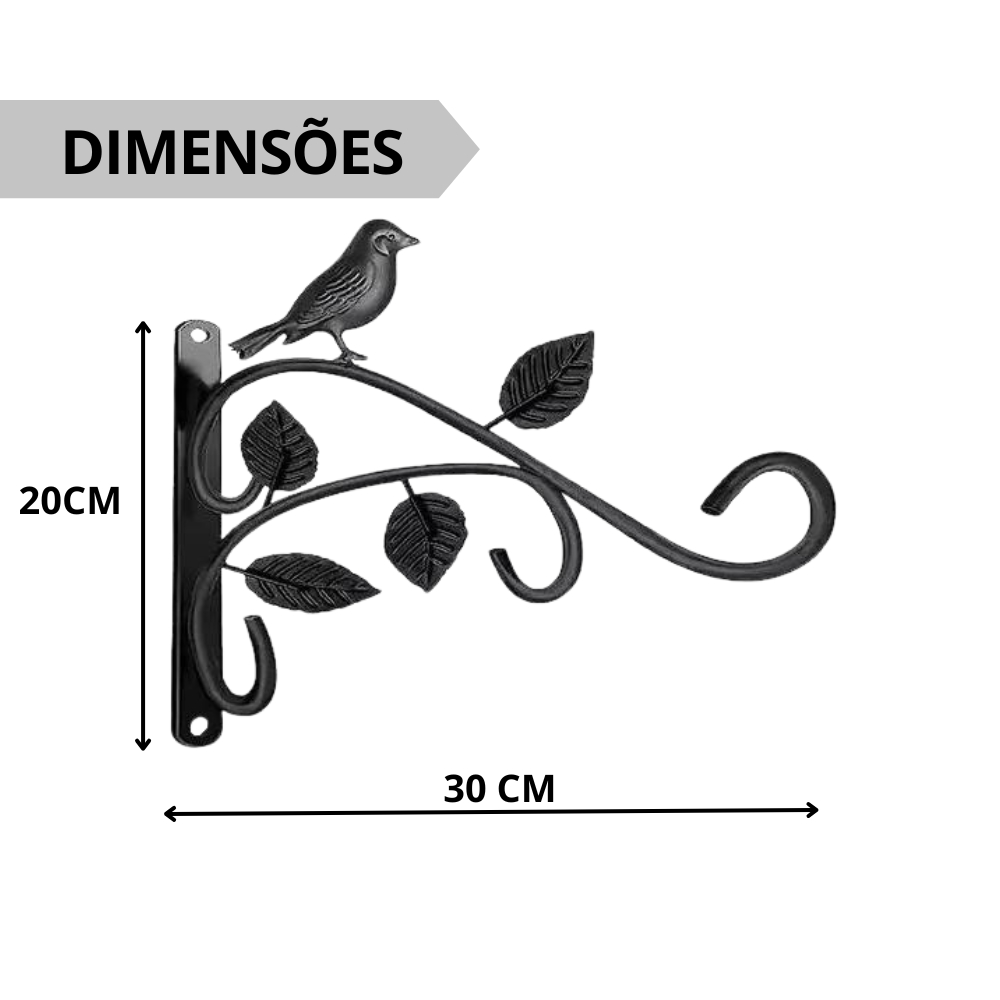 kit 3 Suporte Mão Francesa de Ferro para plantas Gancho Resistente para vaso Parede Decoração metal