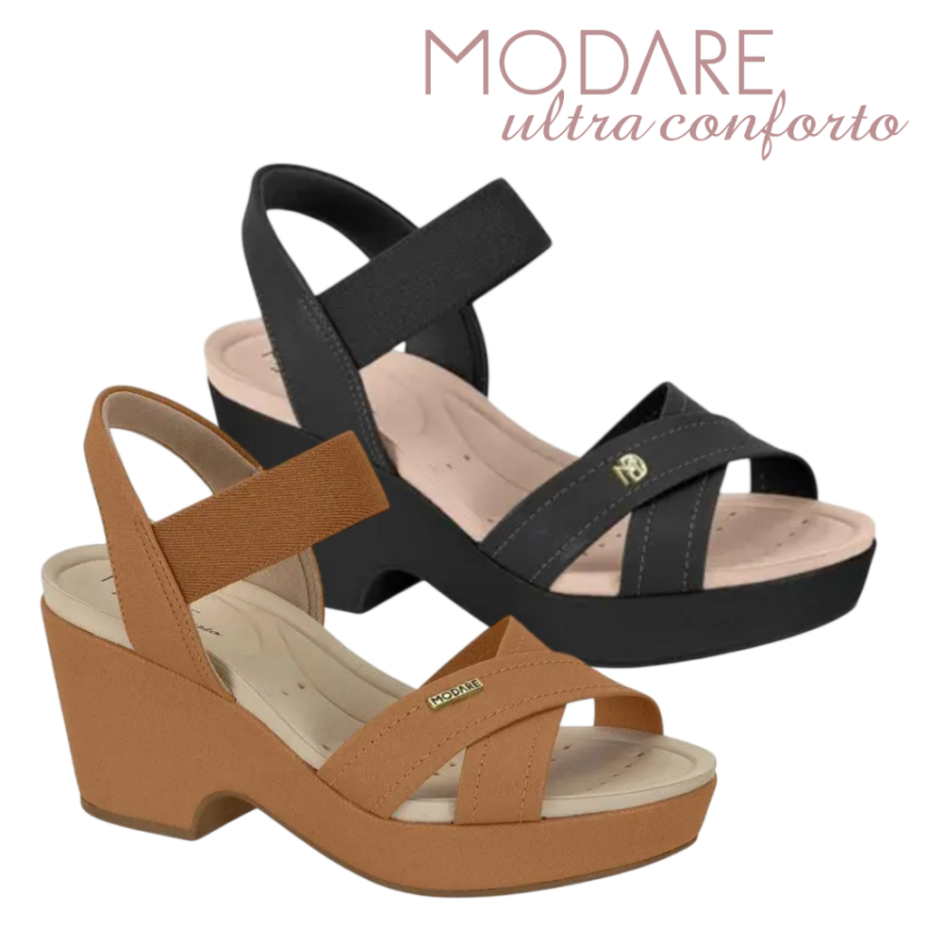 Sandália Modare Salto Alto Plataforma Feminino em Oferta na Shopee