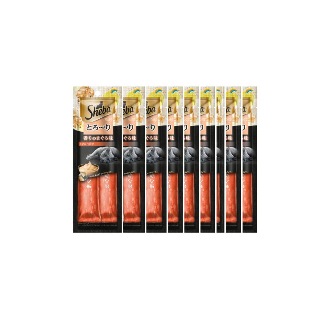 Kit Com 12 Sheba Petisco Cremoso Para Gatos Sabor Atum 24g