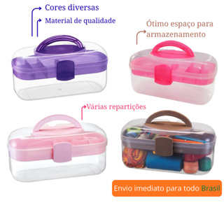 Maleta Organizadora Multiuso Bandeja Removível Alça Maquiagem Costura Papelaria Primeiros Socorros em Oferta na Shopee