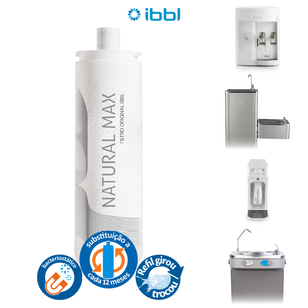 Refil filtro purificador de água IBBL Natural Max C+3 vida Útil 12 Meses FR600 EDue Tripla Filtragem