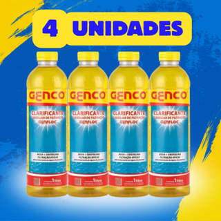 Kit 4 Clarificante Auxiliar de Filtração Genco Genfloc Piscina 1L em Oferta na Shopee
