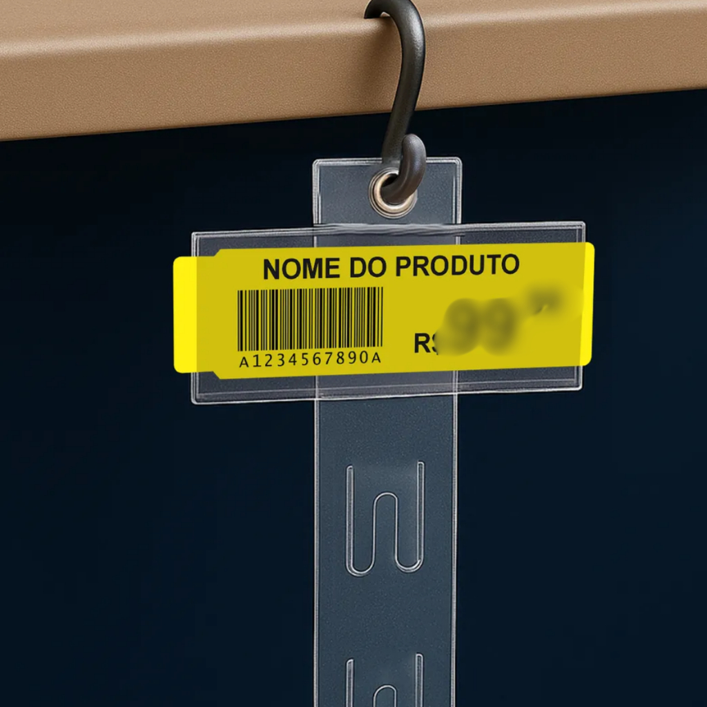 Fita Cross Clip Strip Produ Com Precificador 12 Ganchos Para Merchandising PDV Exibicao