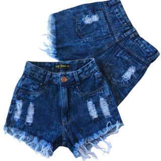 Short Jeans Feminino LEVANTA BUM BUM Cintura Alta Moda Verão 2026 em Oferta na Shopee