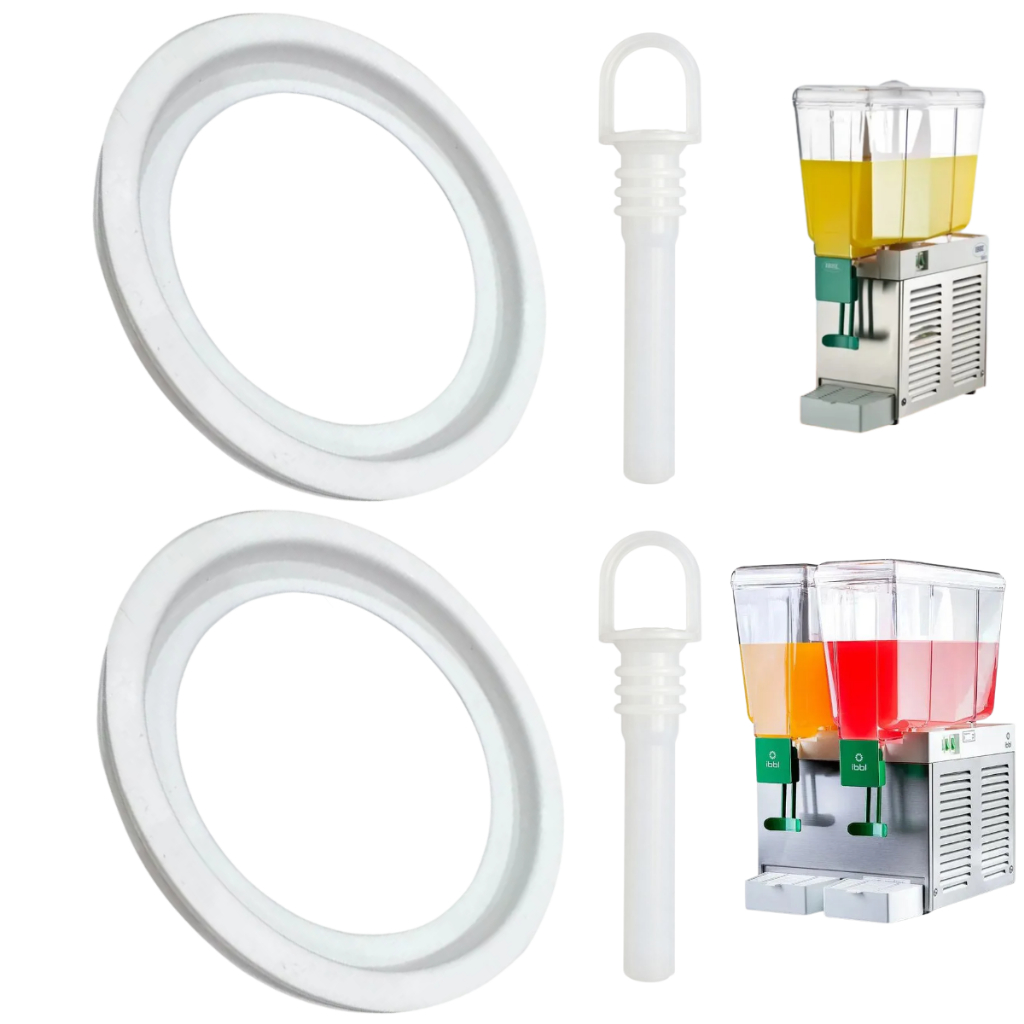 Conjunto 2x Bico Silicone 2x Anel Vedação Para Refresqueira Ibbl