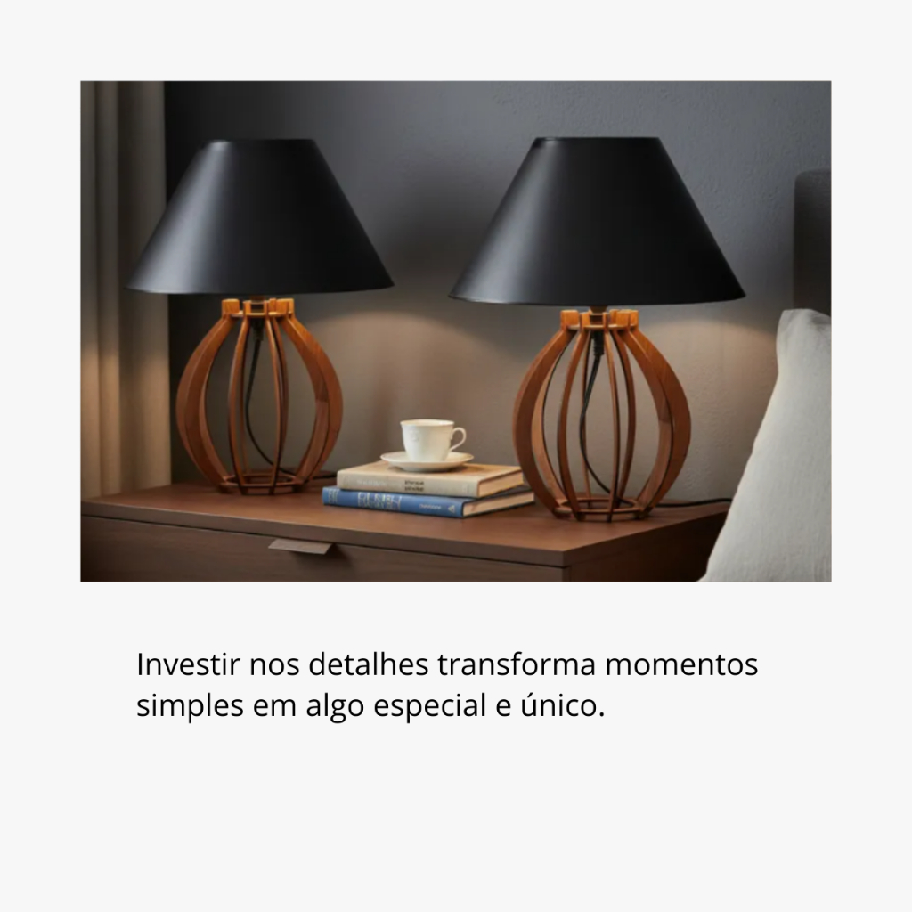 Abajur Clássico de Cabeceira em MDF para Quarto e Sala — foto 6