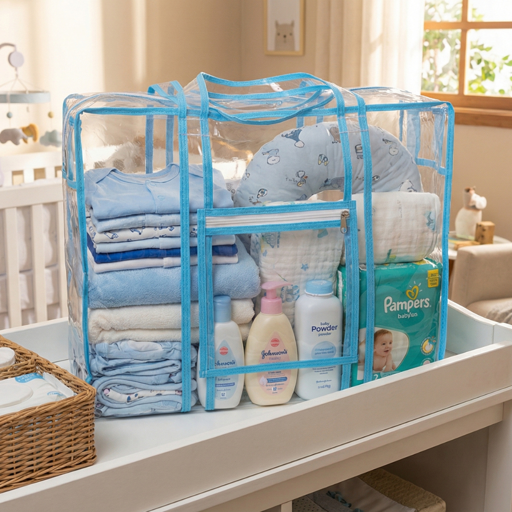 kit com 10 Bolsa Transparente 100% PVC/Piscina/Praia/Enfermagem/Jumbo/Multiuso