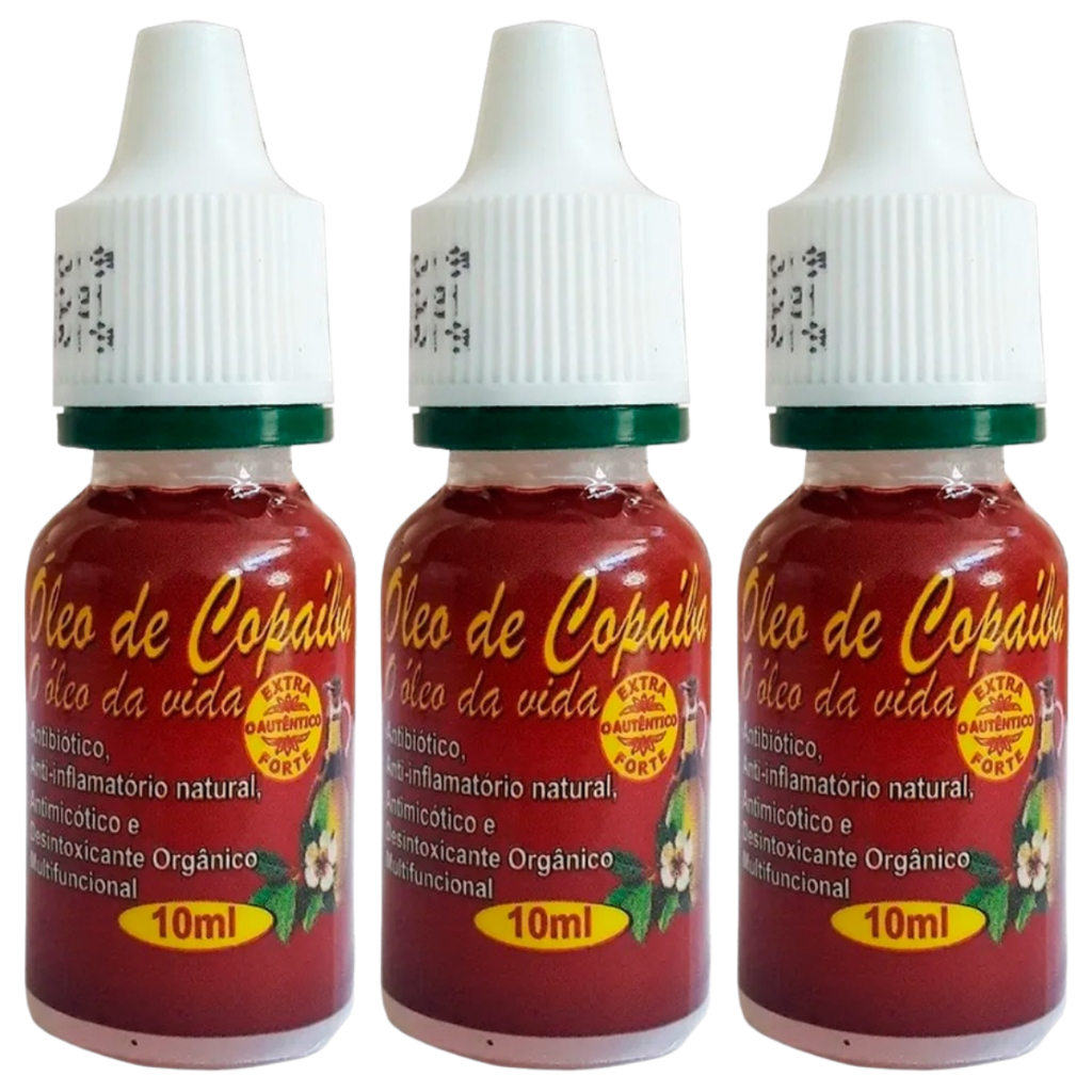 3 Un. Óleo De Copaiba Natural Original 10ml