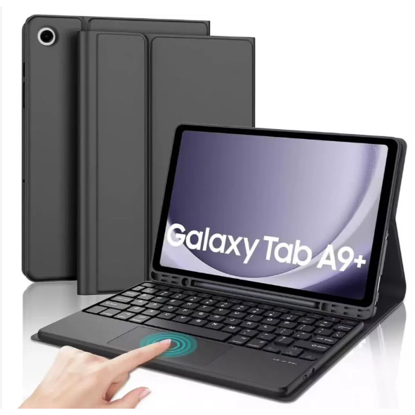 capa de suporte para Samsung Tab S6 lite/A9 plus com teclado magnético removível Bluetooth ABNT2.+PELICULA DO TABLET